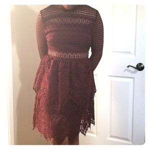 Designer mini lace dress